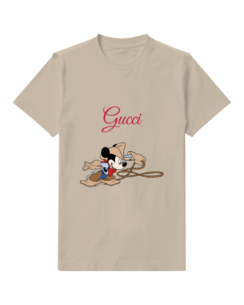 Beige Mouse Coiled Rope Graphic T-Shirt - front product view