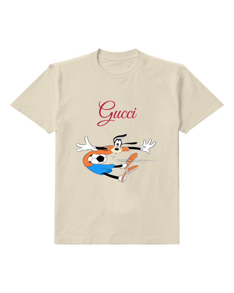 Ivory Goofy Chasing Soccer Ball Graphic T-Shirt - front product view