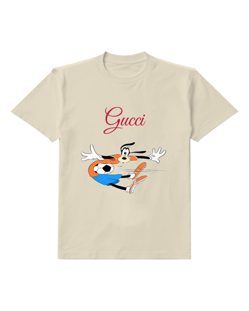 Ivory Goofy Chasing Soccer Ball Graphic T-Shirt - front product view
