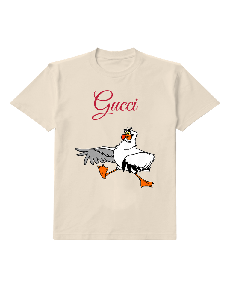 Ivory Seagull In Flight With Outstretched Wings Graphic T-Shirt - front product view