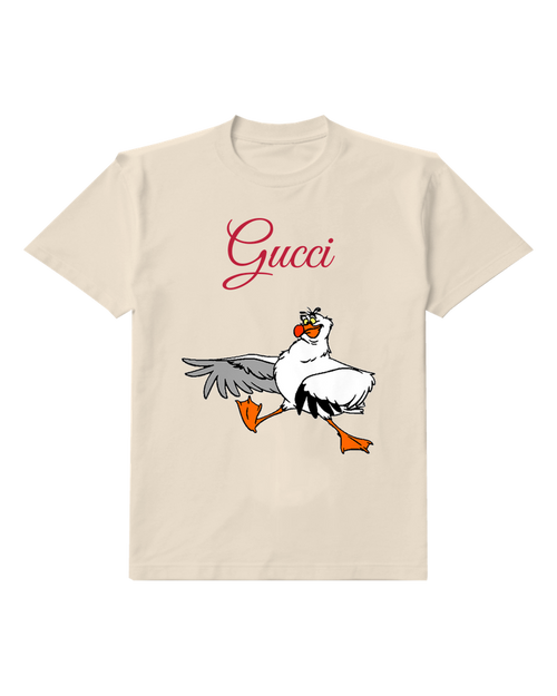 Ivory Seagull In Flight With Outstretched Wings Graphic T-Shirt - front product view