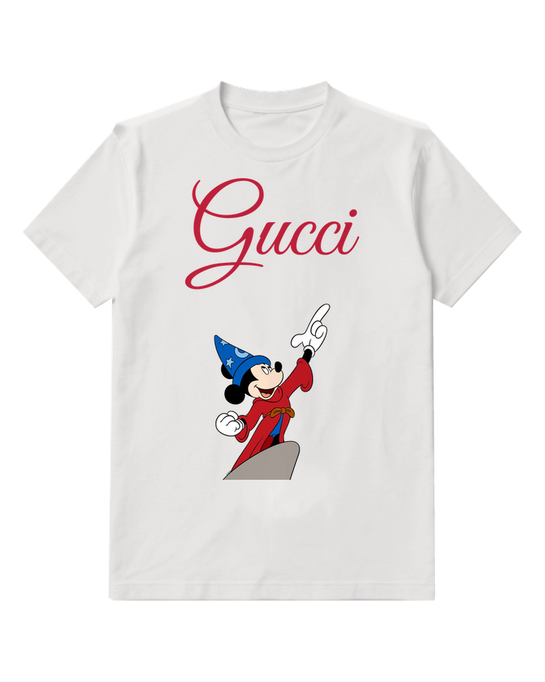 White Wizard Mouse Raised Finger Graphic T-Shirt - front product view
