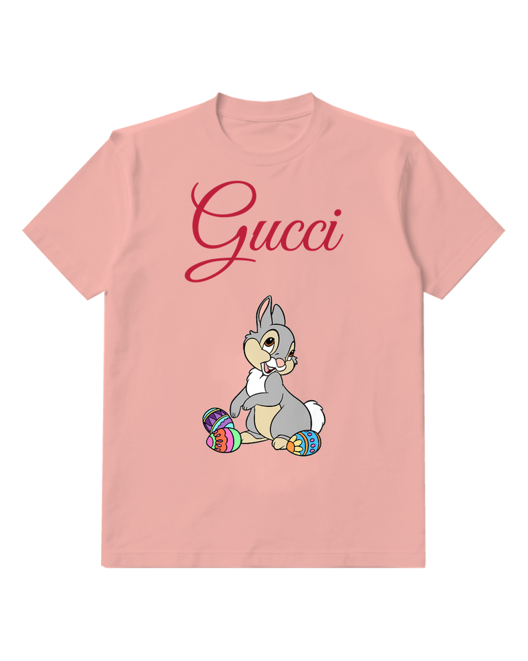 Blush Pink Baby Rabbit Colorful Balls Graphic T-Shirt - front product view