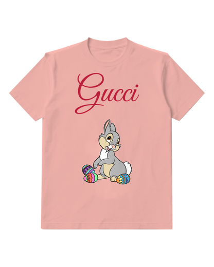 Blush Pink Baby Rabbit Colorful Balls Graphic T-Shirt - front product view