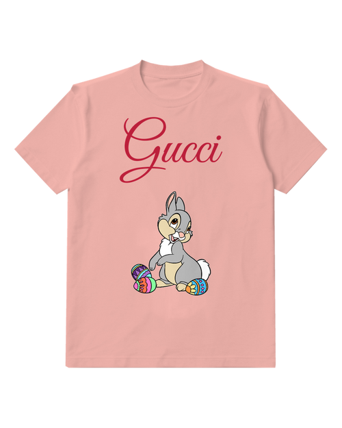 Blush Pink Baby Rabbit Colorful Balls Graphic T-Shirt - front product view