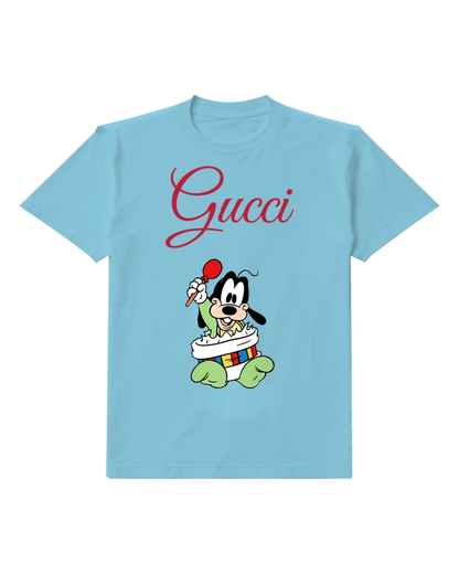 Sky Blue Goofy Baby Holding Lollipop Graphic T-Shirt - front product view