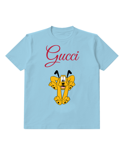 Sky Blue Pluto Running Forward Excitedly Graphic T-Shirt - front product view