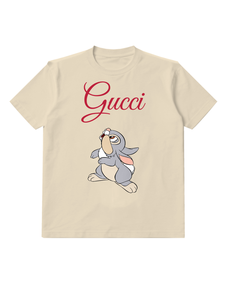 Ivory Rabbit Upward Gaze Graphic T-Shirt - front product view