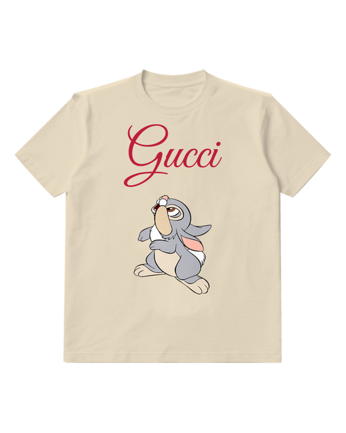 Ivory Rabbit Upward Gaze Graphic T-Shirt - front product view