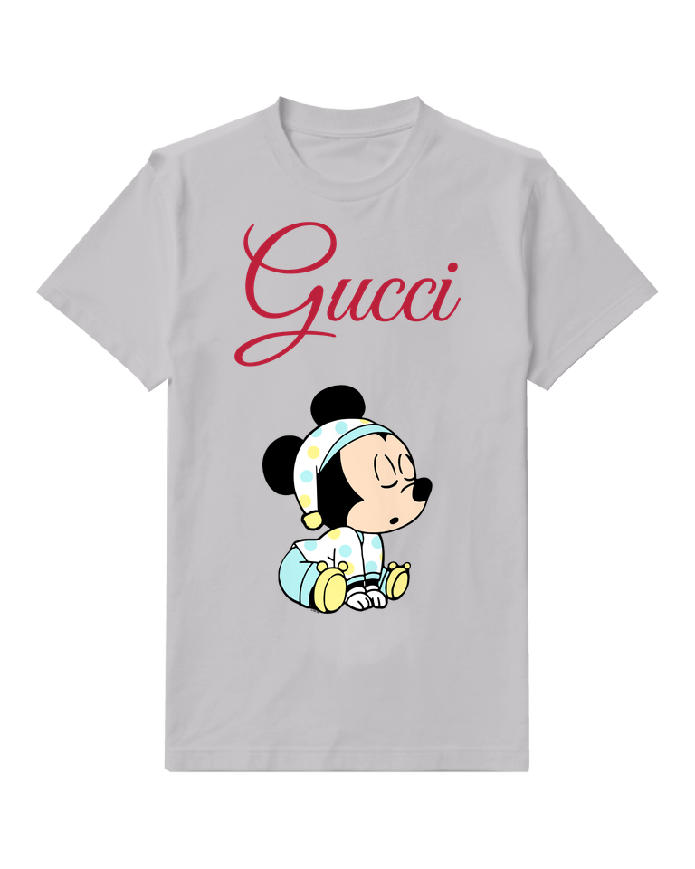 Light Gray Baby Mouse Blue Bonnet Graphic T-Shirt - front product view