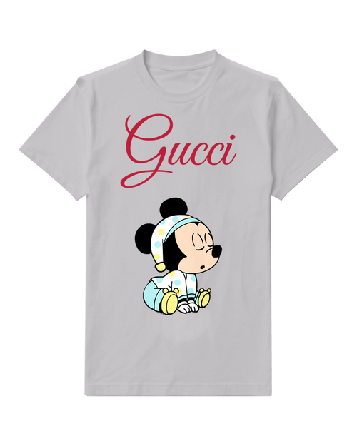 Light Gray Baby Mouse Blue Bonnet Graphic T-Shirt - front product view