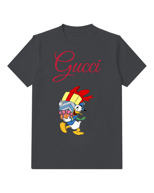 Charcoal Feathered Headpiece Duck Graphic T-Shirt - front product view