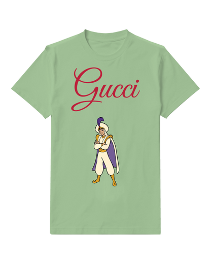 Sage Green Aladdin In Confident Stance Graphic T-Shirt - front product view