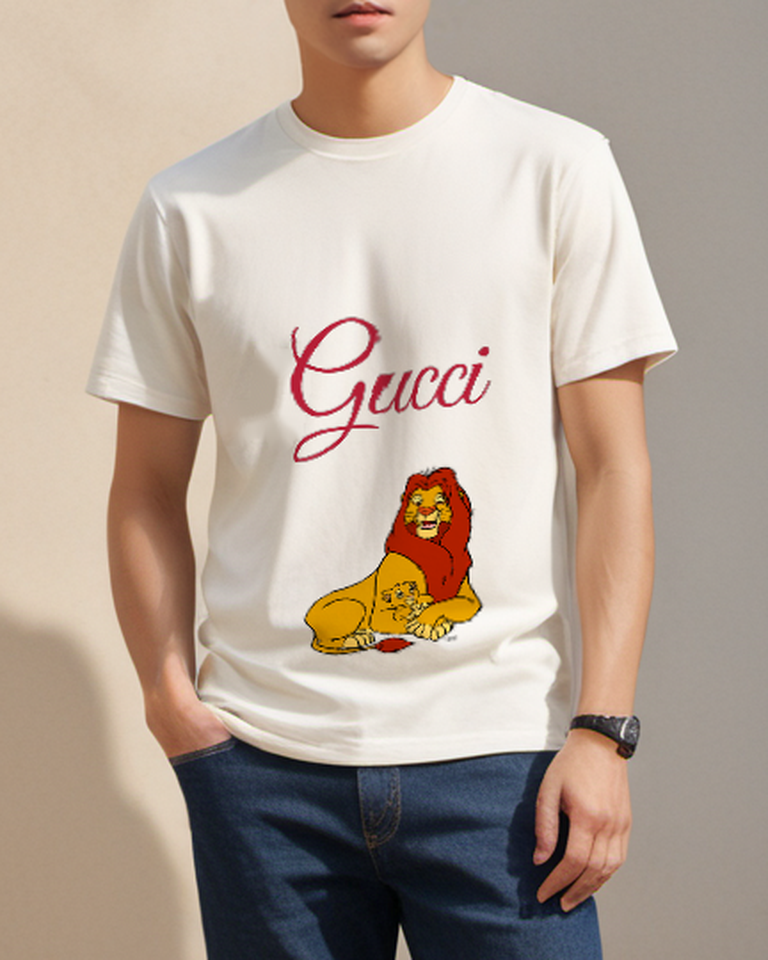 Ivory Golden Mane Lion Graphic T-Shirt - styled view 4
