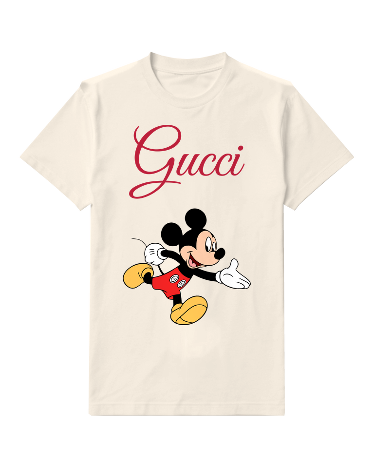 Ivory Mickey Mouse Running Forward Graphic T-Shirt - front product view
