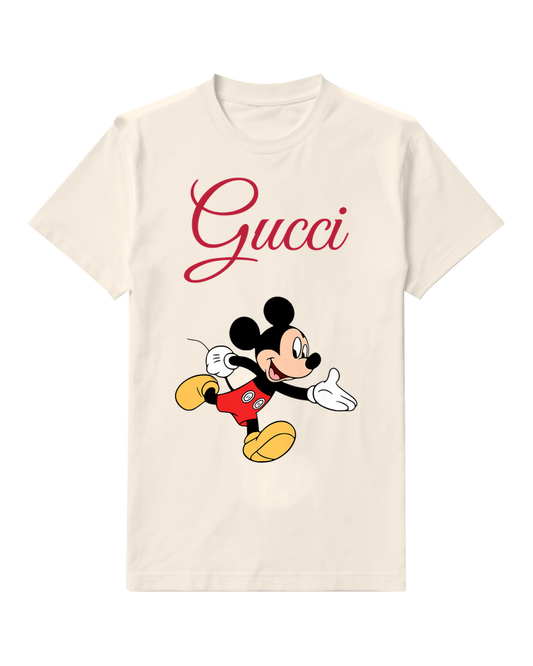 Ivory Mickey Mouse Running Forward Graphic T-Shirt - front product view