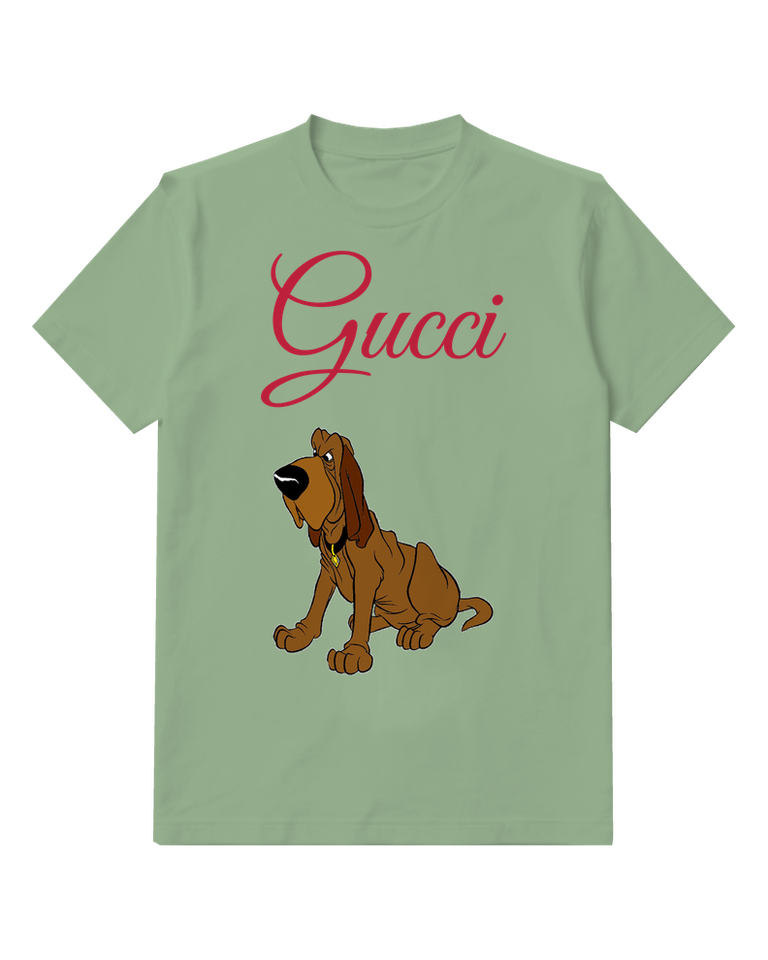 Sage Green Dog Seated Graphic T-Shirt - front product view