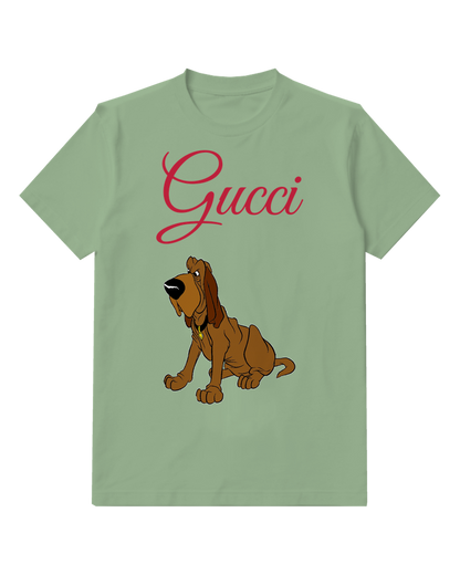 Sage Green Dog Seated Graphic T-Shirt - front product view