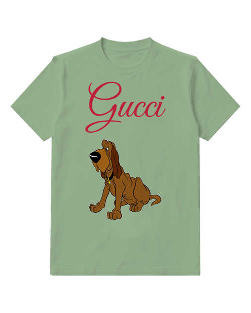 Sage Green Dog Seated Graphic T-Shirt - front product view