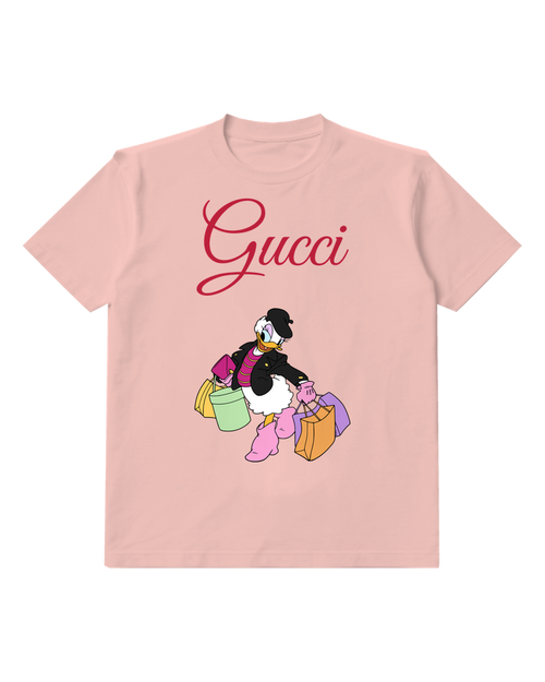 Blush Pink Mouse Carrying Shopping Bags Graphic T-Shirt - front product view