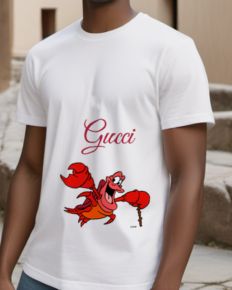 White Raised Claw Red Crab Graphic T-Shirt - styled view 4