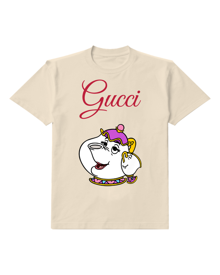 Ivory Smiling Decorated Teapot Graphic T-Shirt - front product view
