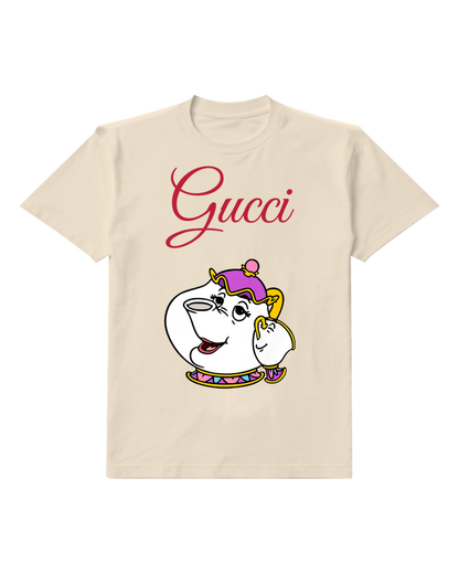 Ivory Smiling Decorated Teapot Graphic T-Shirt - front product view