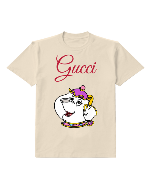 Ivory Smiling Decorated Teapot Graphic T-Shirt - front product view
