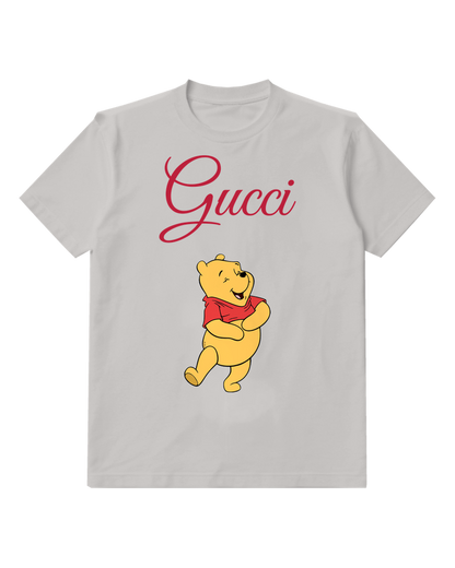 Light Gray Winnie The Pooh Dancing Joyfully Graphic T-Shirt - front product view