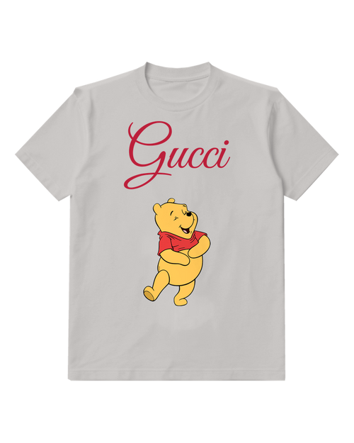 Light Gray Winnie The Pooh Dancing Joyfully Graphic T-Shirt - front product view