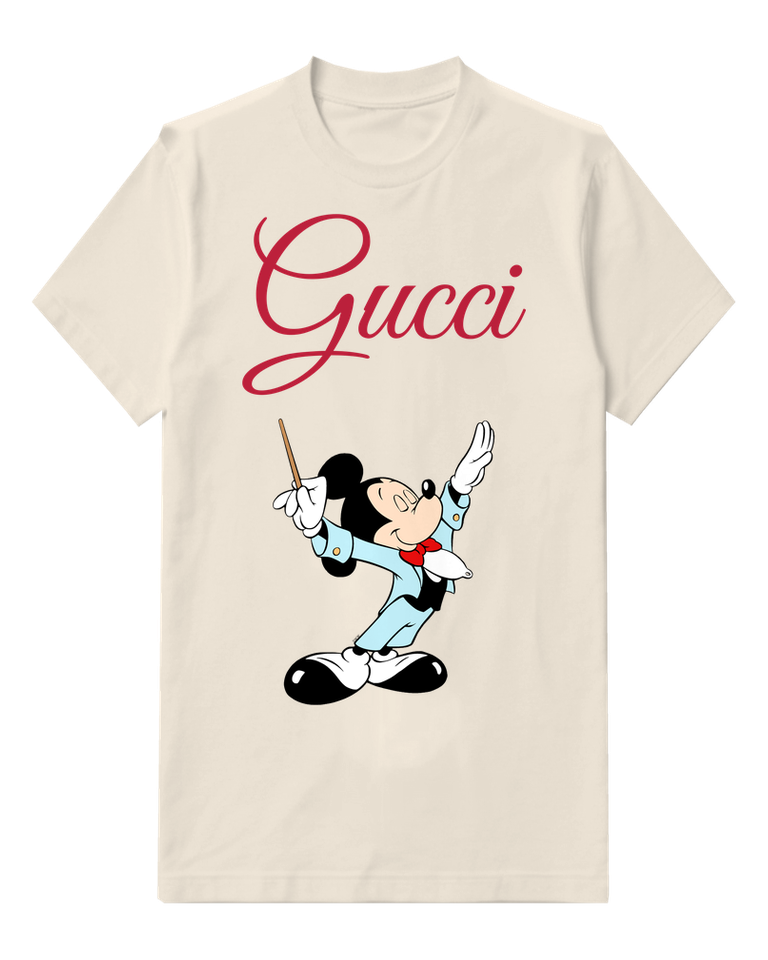 Ivory Mickey Mouse Conductor Pose Graphic T-Shirt - front product view