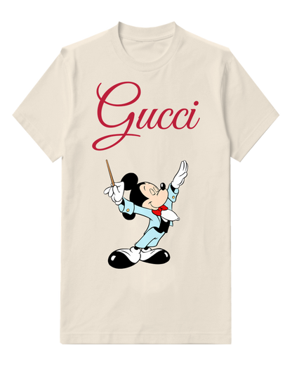 Ivory Mickey Mouse Conductor Pose Graphic T-Shirt - front product view