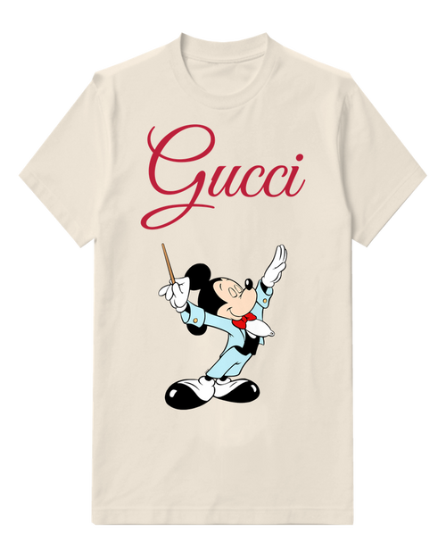 Ivory Mickey Mouse Conductor Pose Graphic T-Shirt - front product view