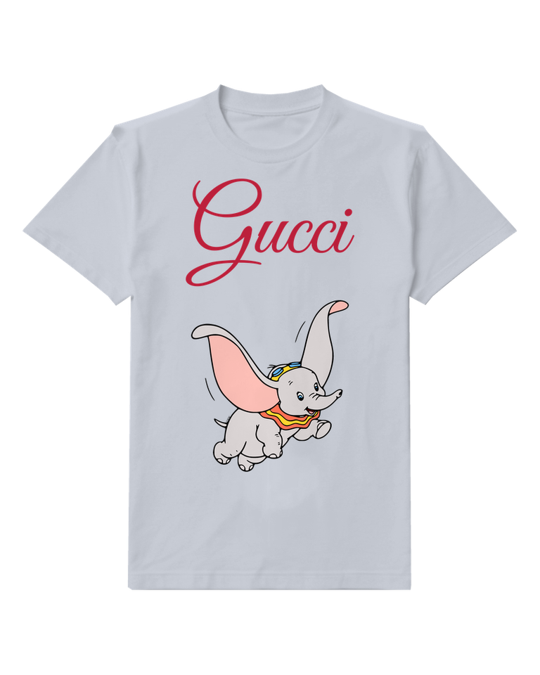 Pale Lavender Flying Elephant Pink Ears Graphic T-Shirt - front product view