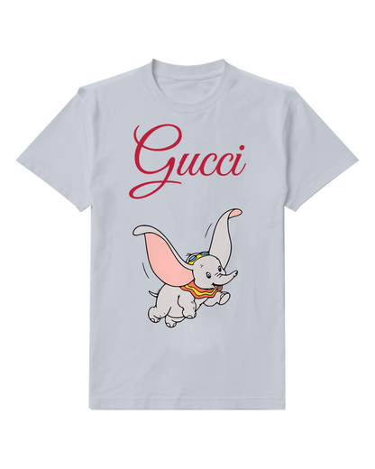 Pale Lavender Flying Elephant Pink Ears Graphic T-Shirt - front product view
