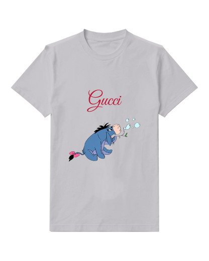 Light Gray Eeyore Sitting Down Graphic T-Shirt - front product view