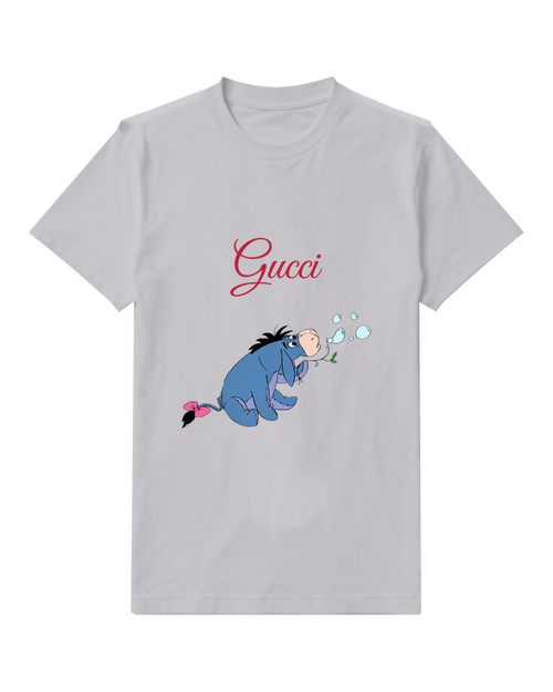 Light Gray Eeyore Sitting Down Graphic T-Shirt - front product view