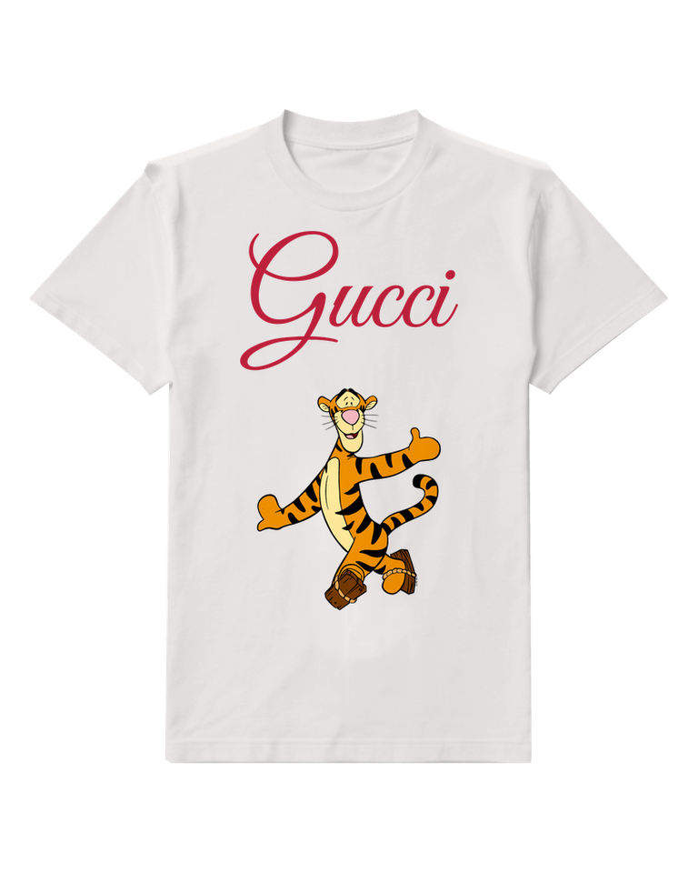 White Arms Out Dancing Tiger Graphic T-Shirt - front product view