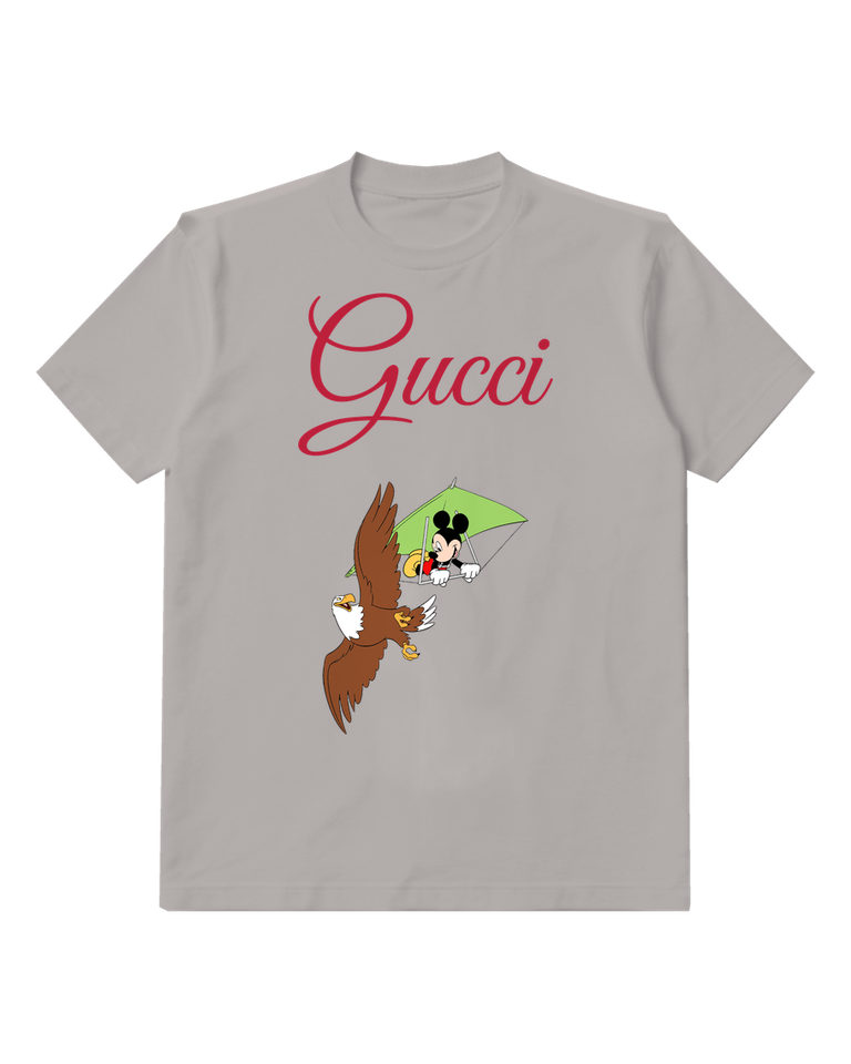 Gray Mouse Eagle Flight Graphic T-Shirt - front product view