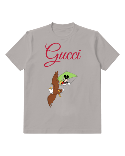 Gray Mouse Eagle Flight Graphic T-Shirt - front product view