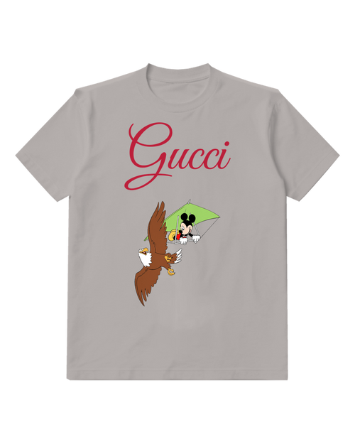 Gray Mouse Eagle Flight Graphic T-Shirt - front product view