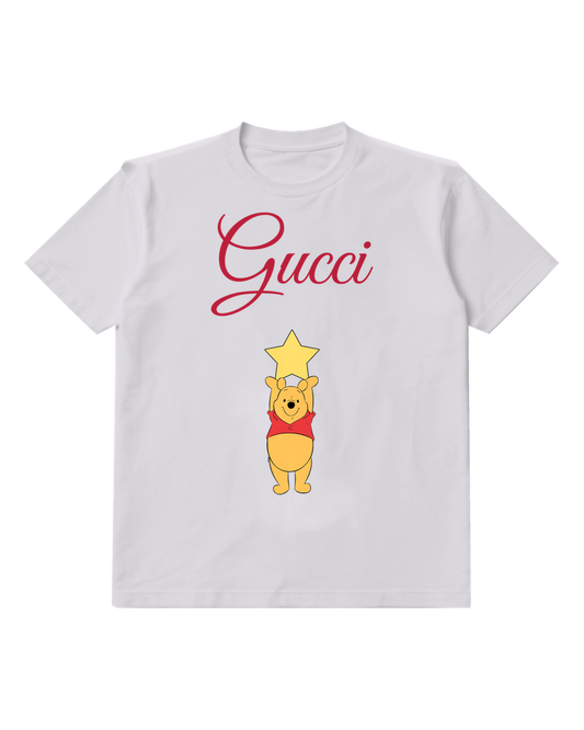 Light Gray Bear Reaching For Star Graphic T-Shirt - front product view