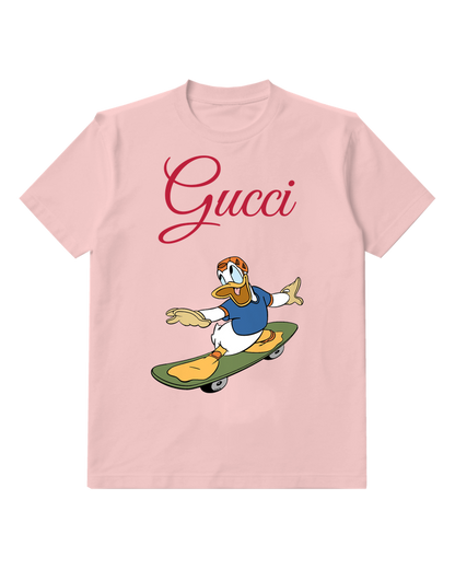 Blush Pink Donald Duck Skateboarding Graphic T-Shirt - front product view
