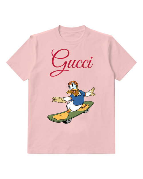 Blush Pink Donald Duck Skateboarding Graphic T-Shirt - front product view