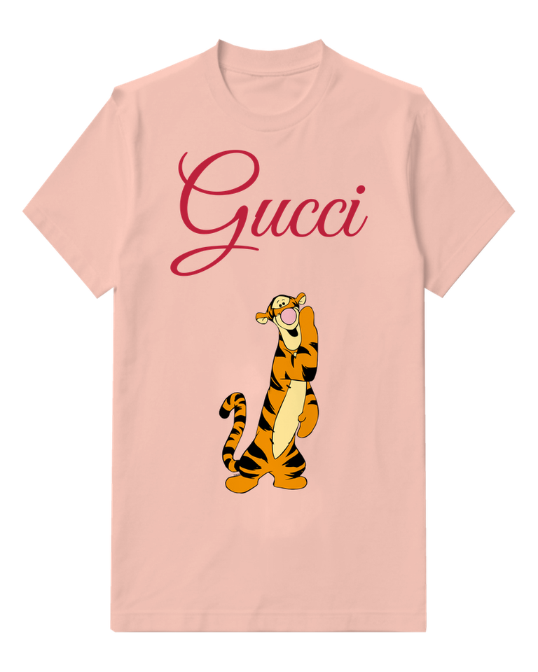 Blush Pink Smiling Tall Tiger Graphic T-Shirt - front product view