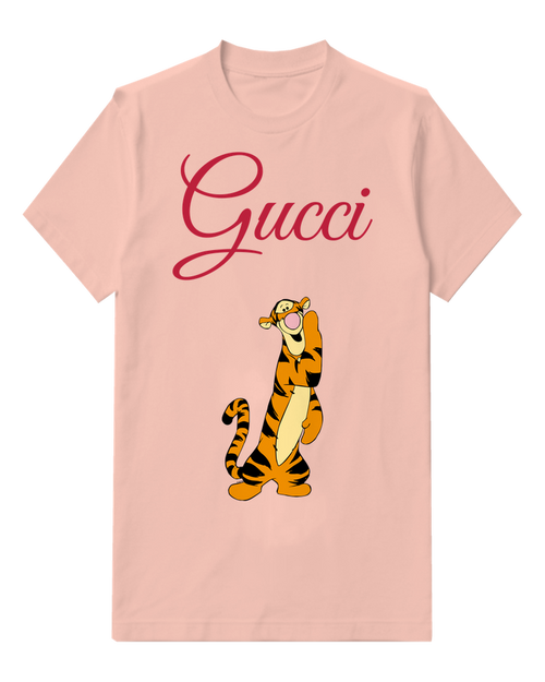 Blush Pink Smiling Tall Tiger Graphic T-Shirt - front product view