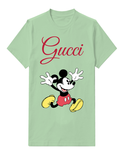 Sage Green Mouse Wide Open Arms Graphic T-Shirt - front product view