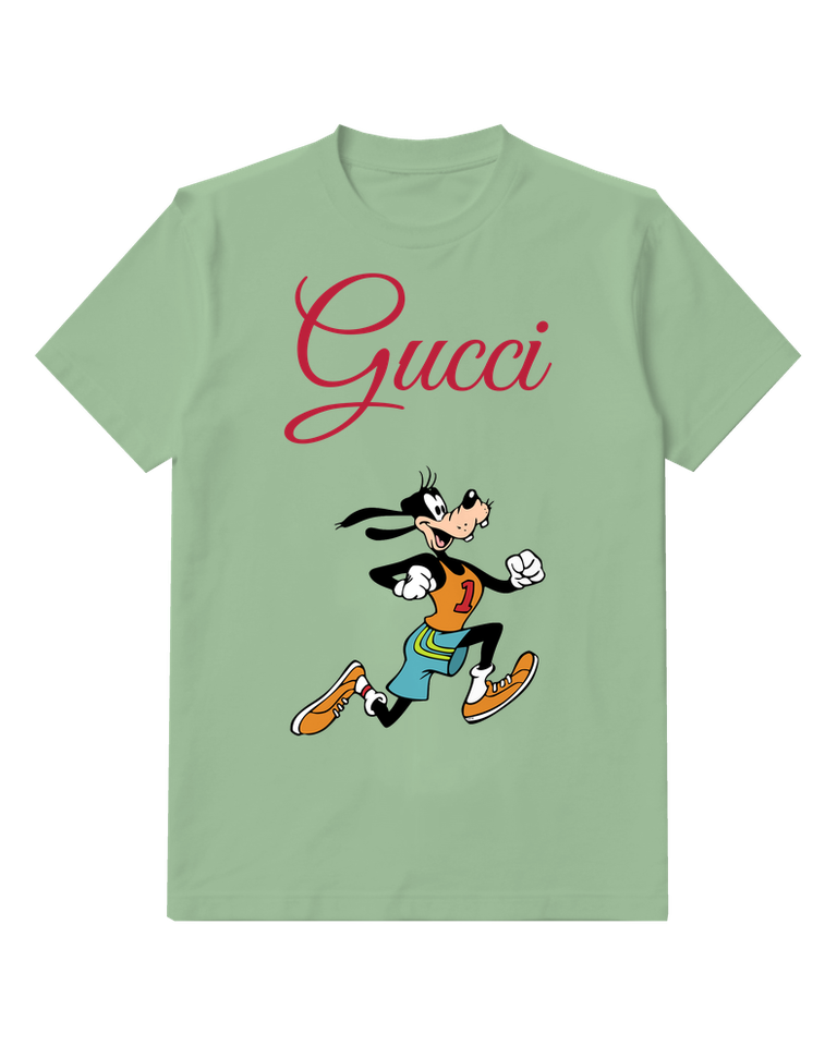 Sage Green Goofy Running In Number One Athletic Outfit Graphic T-Shirt - front product view