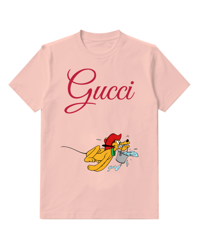 Blush Pink Dog Chasing Small Companion Graphic T-Shirt - front product view