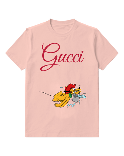 Blush Pink Dog Chasing Small Companion Graphic T-Shirt - front product view